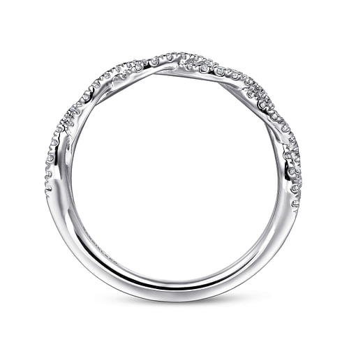 14K White Gold Diamond Wedding Band