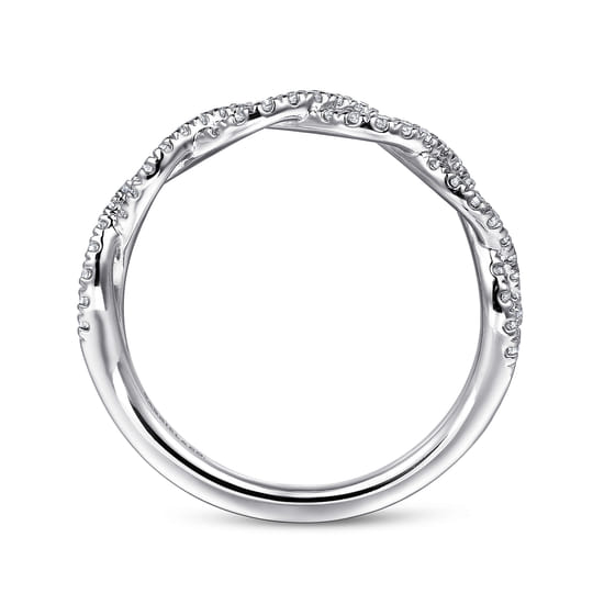 14K White Gold Diamond Wedding Band angle 2