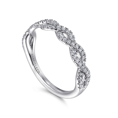 14K White Gold Diamond Wedding Band