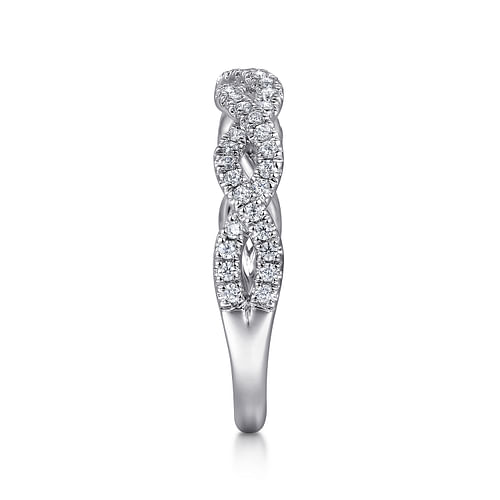 14K White Gold Diamond Wedding Band