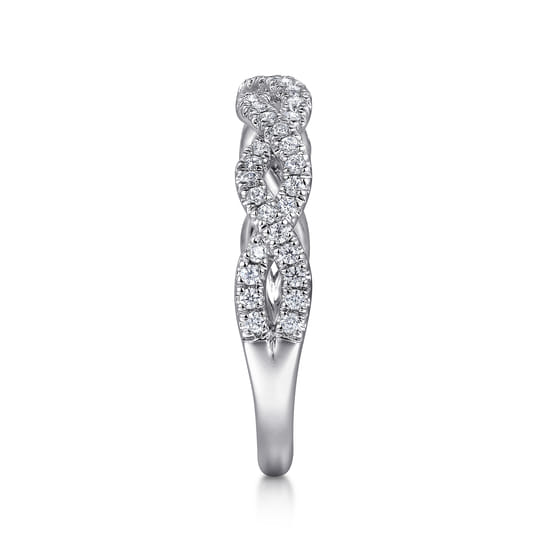 14K White Gold Diamond Wedding Band angle 5