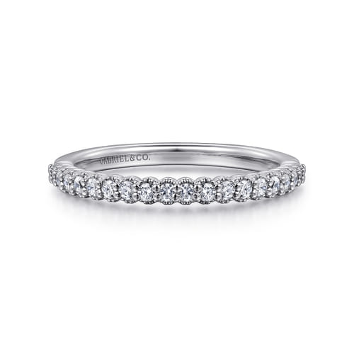 14K White Gold Diamond Wedding Band