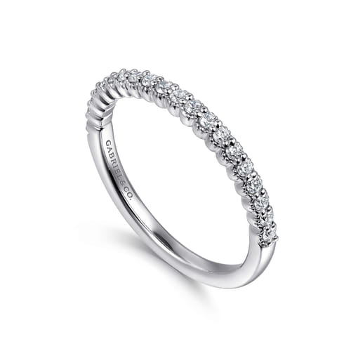 14K White Gold Diamond Wedding Band