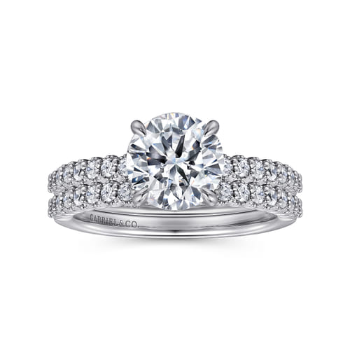 14K White Gold Diamond Wedding Band
