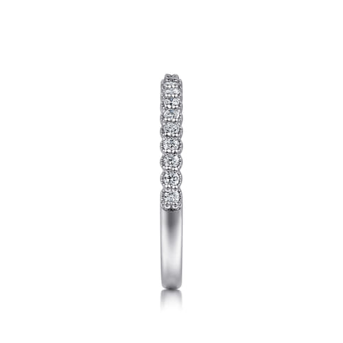 14K White Gold Diamond Wedding Band