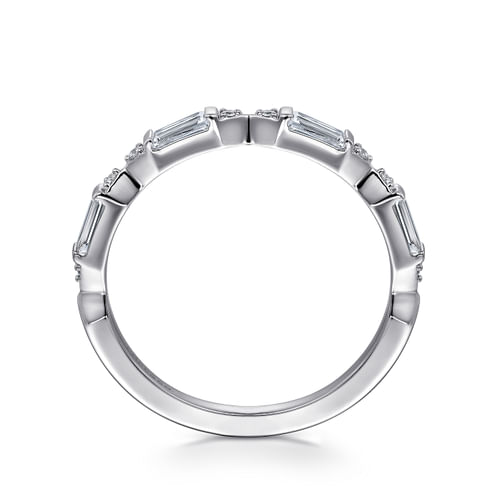 14K White Gold Diamond Wedding Band