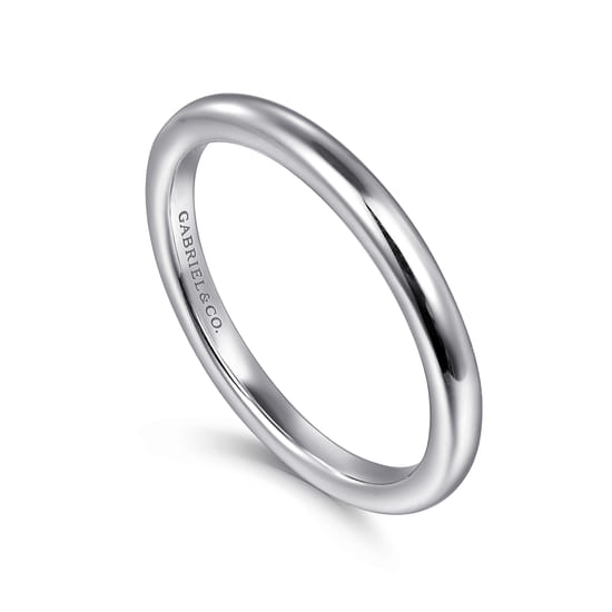 14K White Gold Diamond Wedding Band angle 3