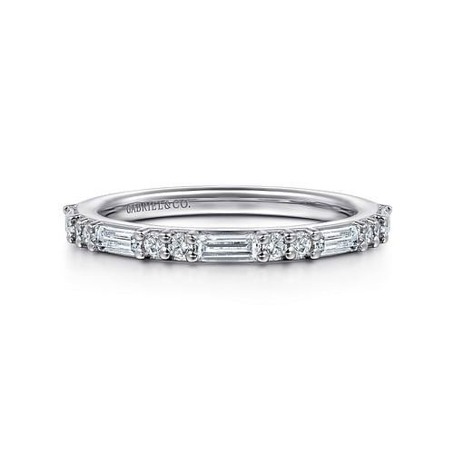 14K White Gold Diamond Wedding Band