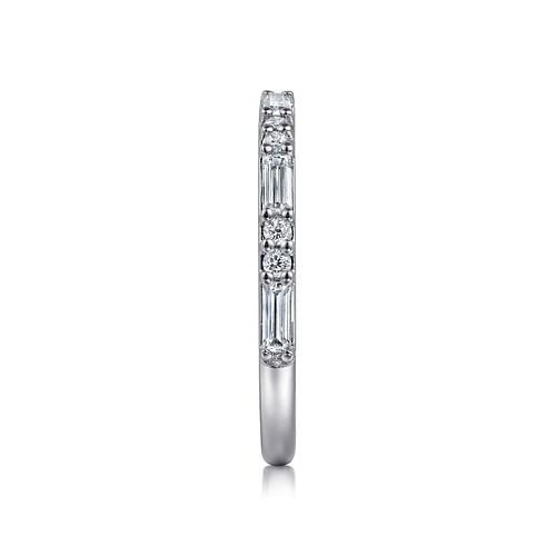 14K White Gold Diamond Wedding Band