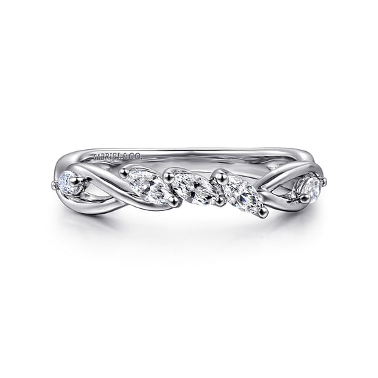 Gabriel - 14K White Gold Diamond Wedding Band