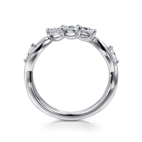 14K White Gold Diamond Wedding Band