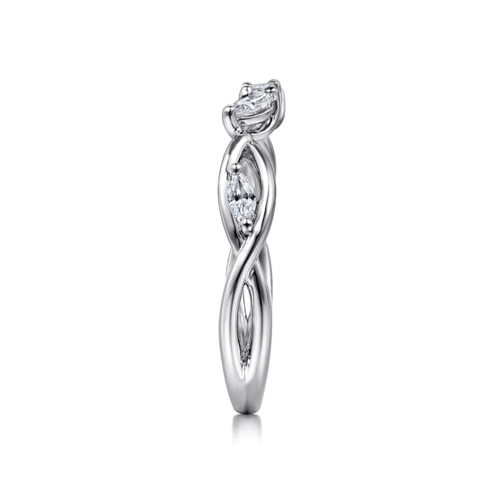 14K White Gold Diamond Wedding Band angle 5