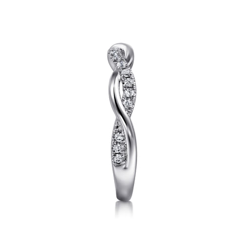 14K White Gold Diamond Wedding Band