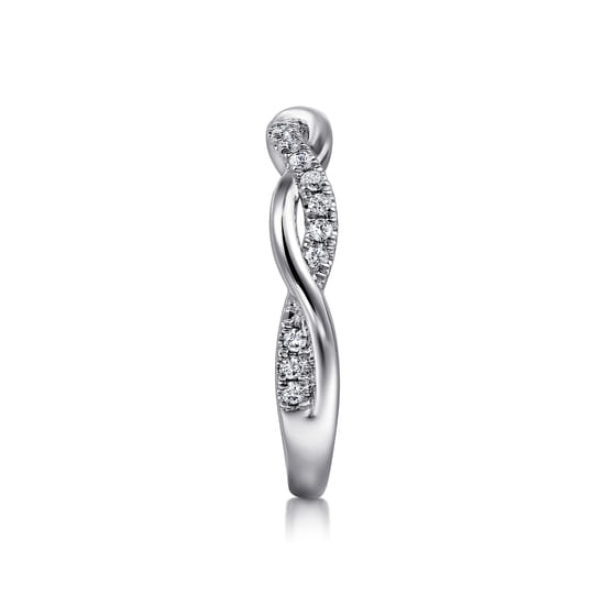 14K White Gold Diamond Wedding Band angle 5