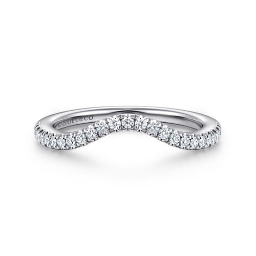 14K White Gold Diamond Wedding Band