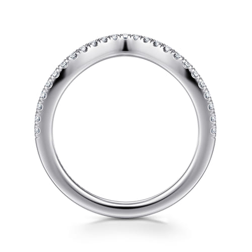 14K White Gold Diamond Wedding Band