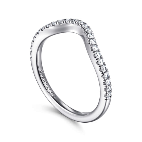14K White Gold Diamond Wedding Band