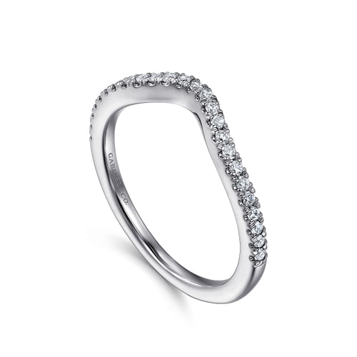 14K White Gold Diamond Wedding Band