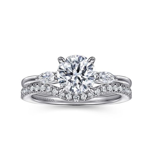 14K White Gold Diamond Wedding Band