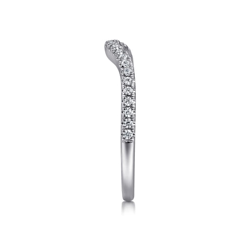 14K White Gold Diamond Wedding Band