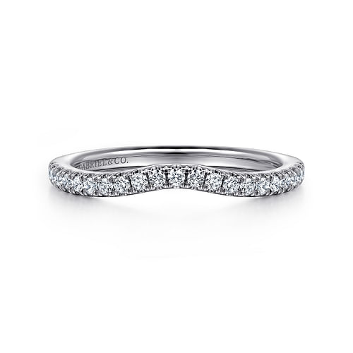 14K White Gold Diamond Wedding Band
