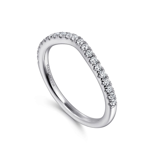 14K White Gold Diamond Wedding Band
