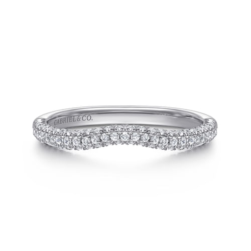 14K White Gold Diamond Wedding Band