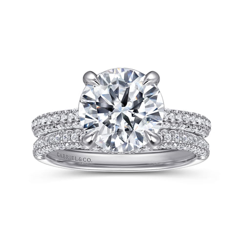 14K White Gold Diamond Wedding Band