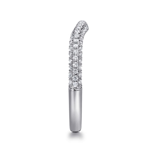 14K White Gold Diamond Wedding Band