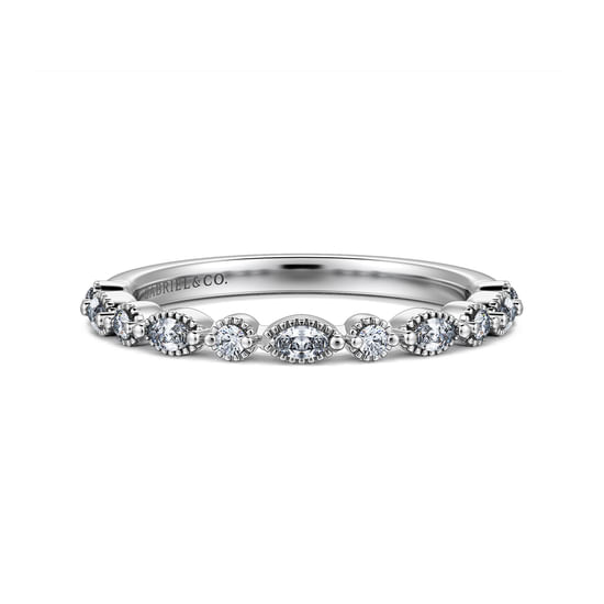 Gabriel - 14K White Gold Diamond Wedding Band