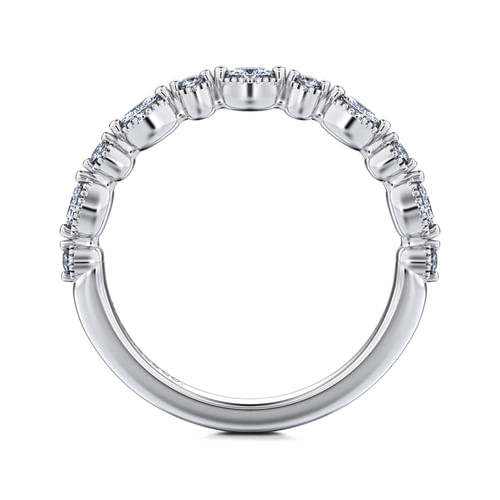 14K White Gold Diamond Wedding Band