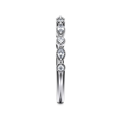 14K White Gold Diamond Wedding Band