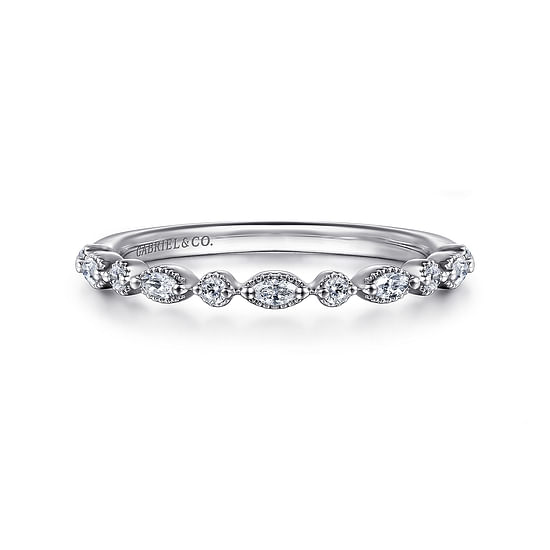 Gabriel - 14K White Gold Diamond Wedding Band