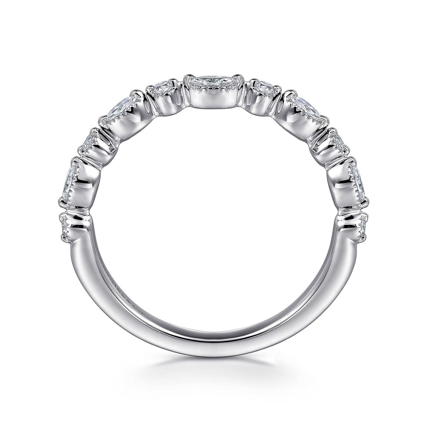 14K White Gold Diamond Wedding Band