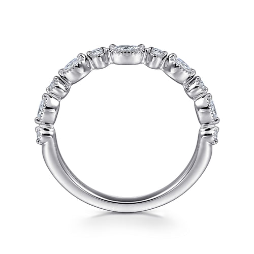 14K White Gold Diamond Wedding Band