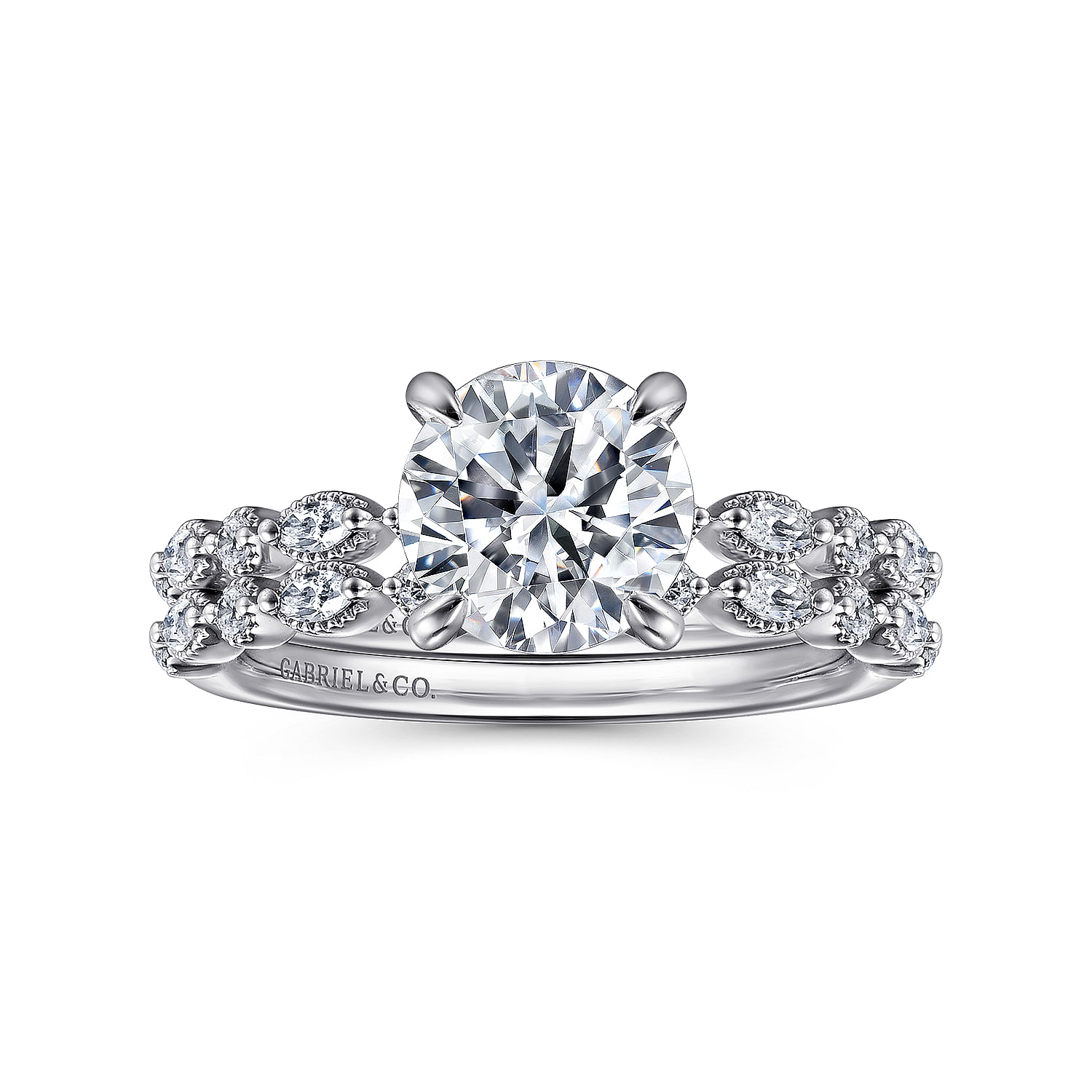 14K White Gold Diamond Wedding Band