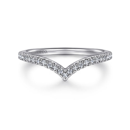 14K White Gold Diamond Wedding Band