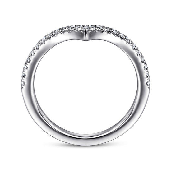 14K White Gold Diamond Wedding Band angle 2