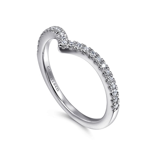 14K White Gold Diamond Wedding Band
