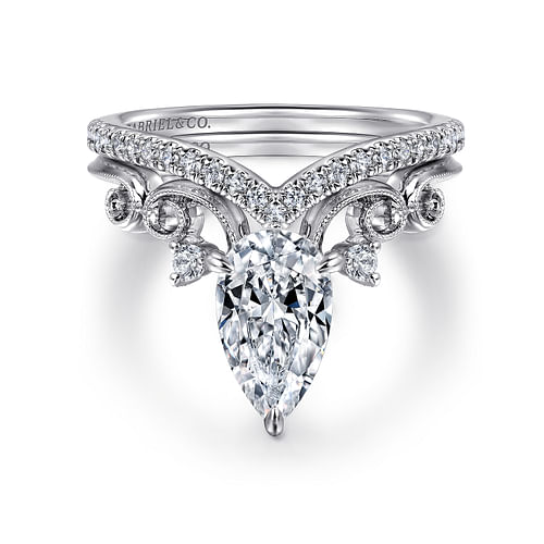 14K White Gold Diamond Wedding Band