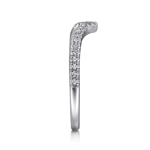 14K White Gold Diamond Wedding Band