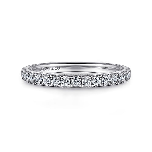 14K White Gold Diamond Wedding Band