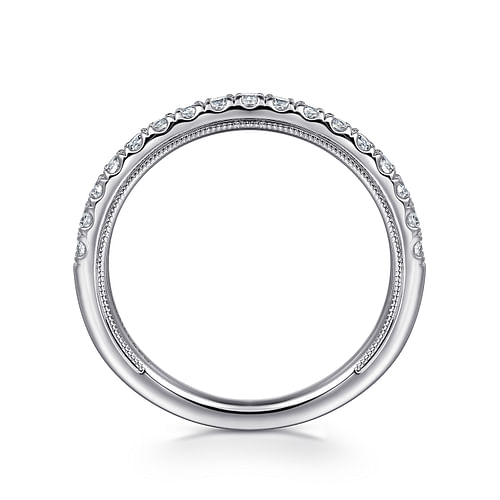 14K White Gold Diamond Wedding Band