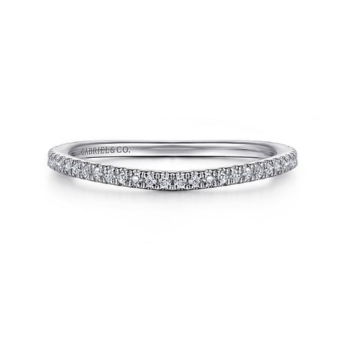 14K White Gold Diamond Wedding Band