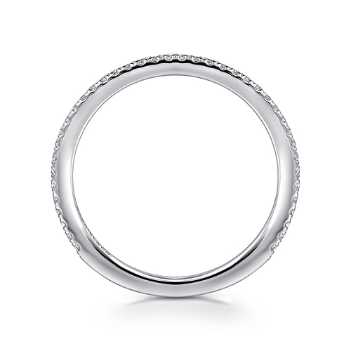 14K White Gold Diamond Wedding Band