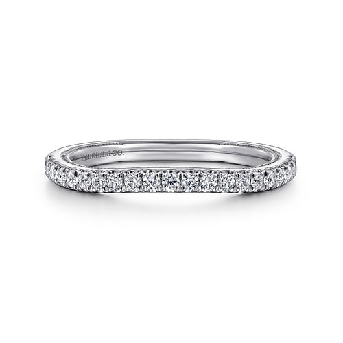 14K White Gold Diamond Wedding Band