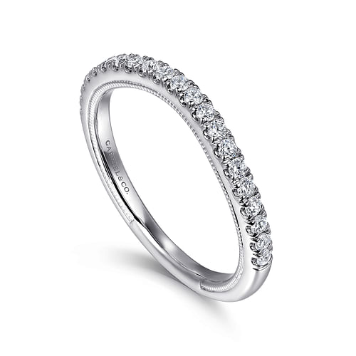 14K White Gold Diamond Wedding Band