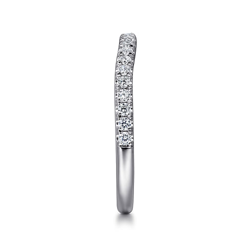 14K White Gold Diamond Wedding Band