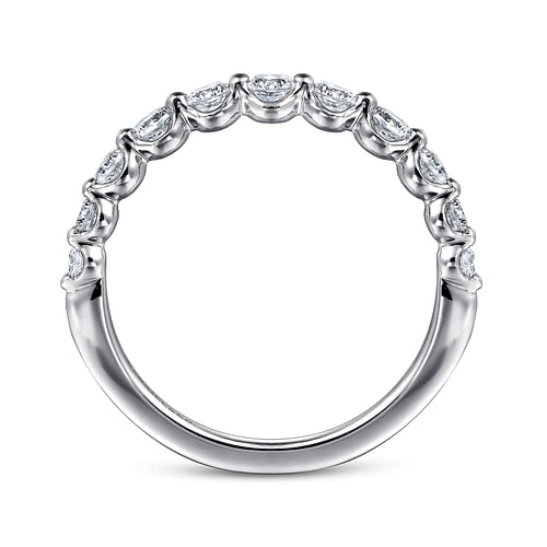 14K White Gold Diamond Wedding Band