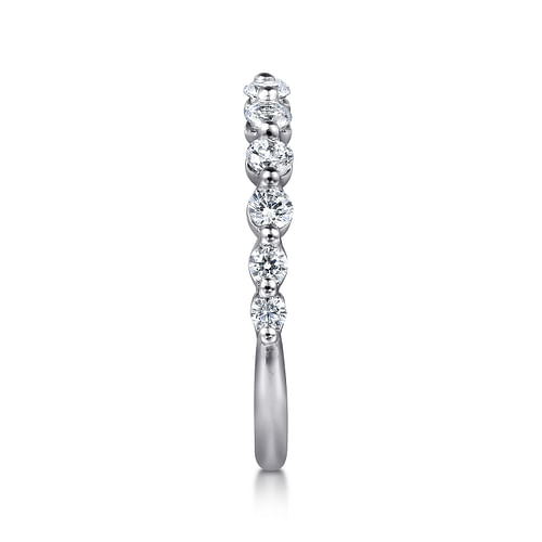 14K White Gold Diamond Wedding Band